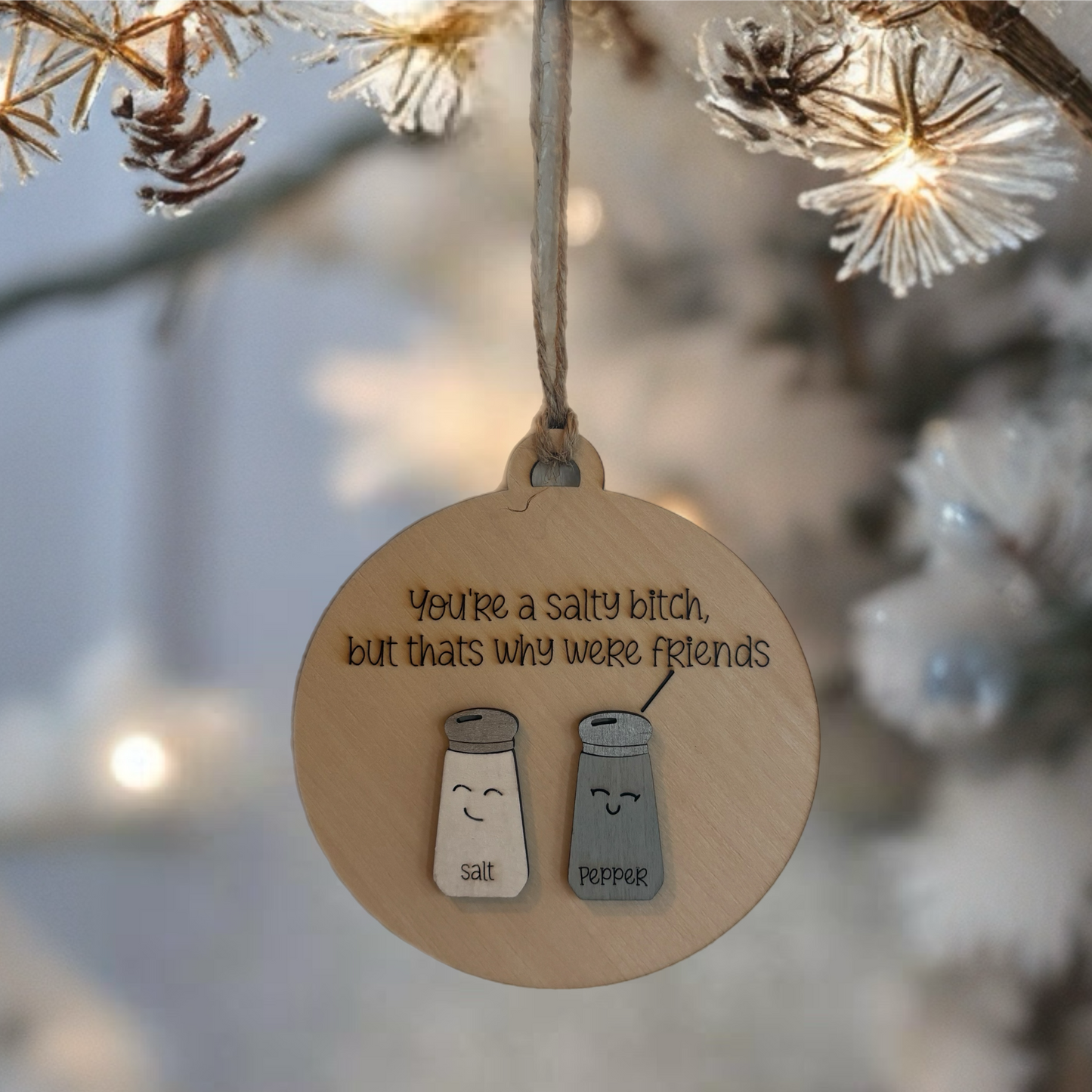 Salty Bitch Salt & Pepper Ornament