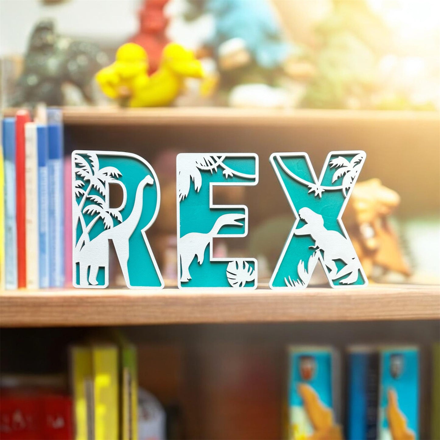 Dinosaur Alphabet Letters – Large (8") - Custom Wood Name Decor