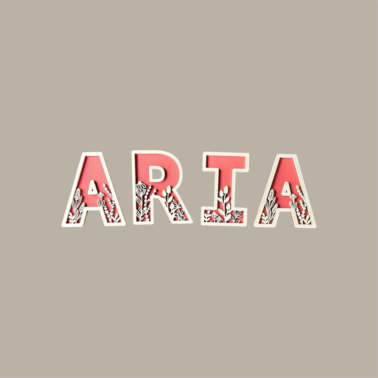 Custom Floral Wooden Letters – Small (4.5”) – Priced Per Letter