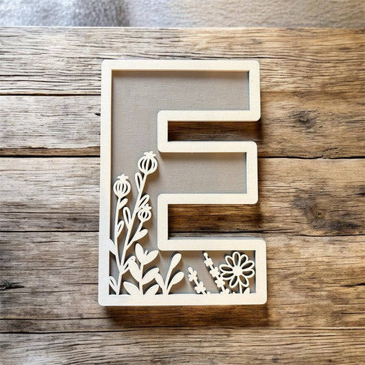 Custom Floral Wooden Letters – Small (4.5”) – Priced Per Letter