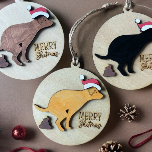 Merry Shitmas Dog Ornament
