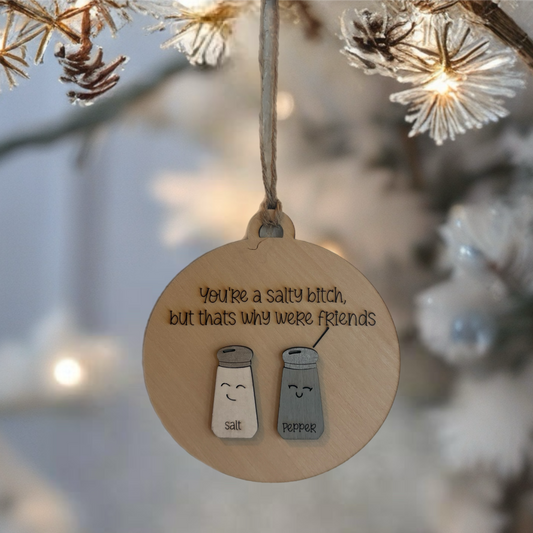 Salty Bitch Salt & Pepper Ornament