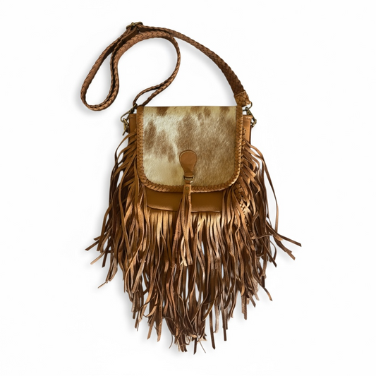 Fringe Crossbody – Genuine Hair-On Cowhide Leather Bag