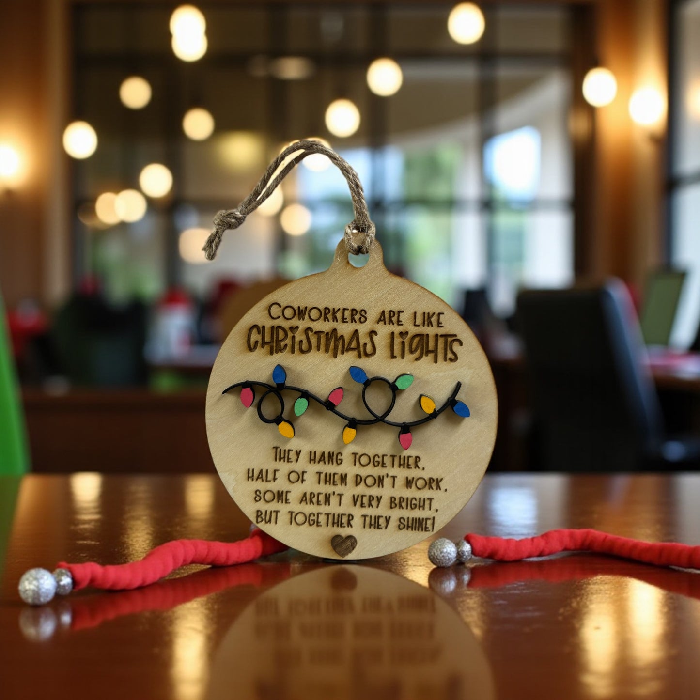 Coworker Christmas Lights Ornament