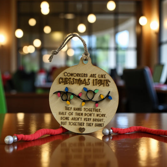 Coworker Christmas Lights Ornament