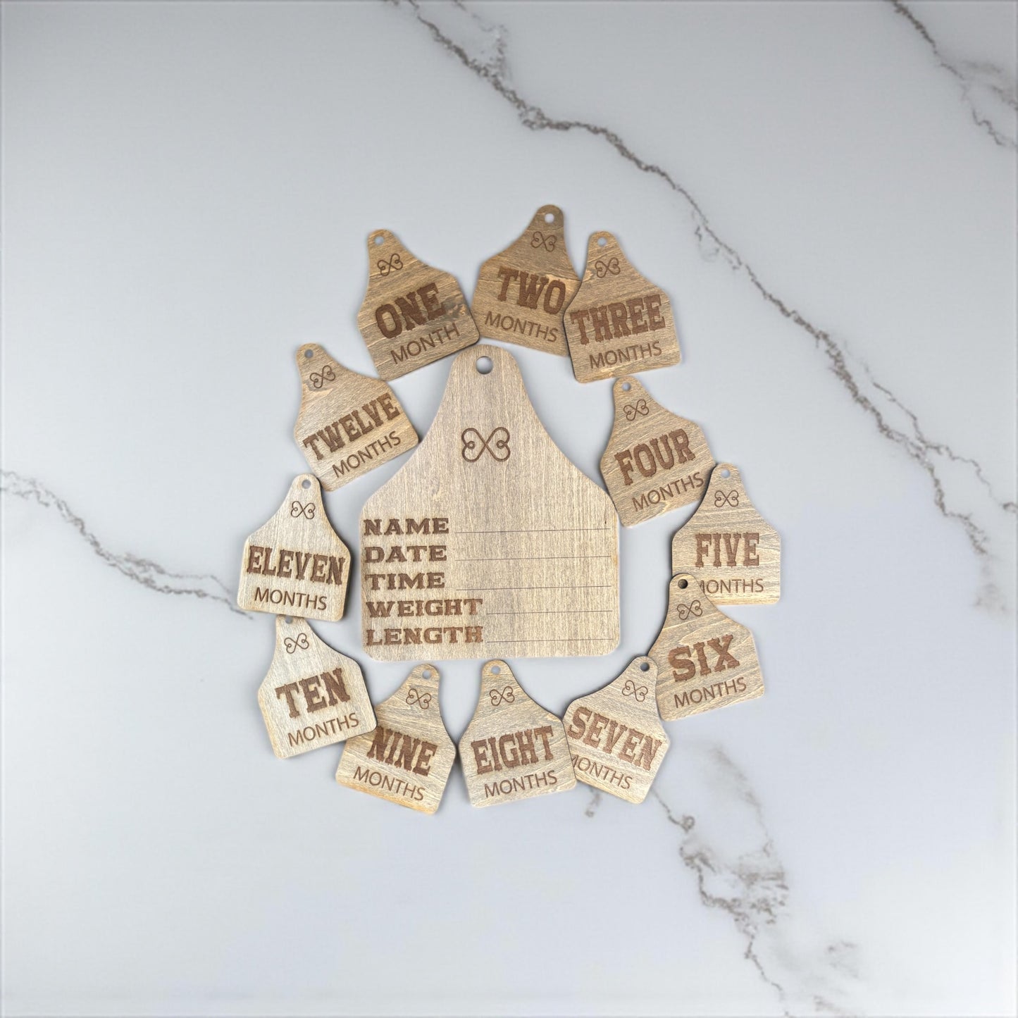 Western Cow Tag Baby Milestone Markers