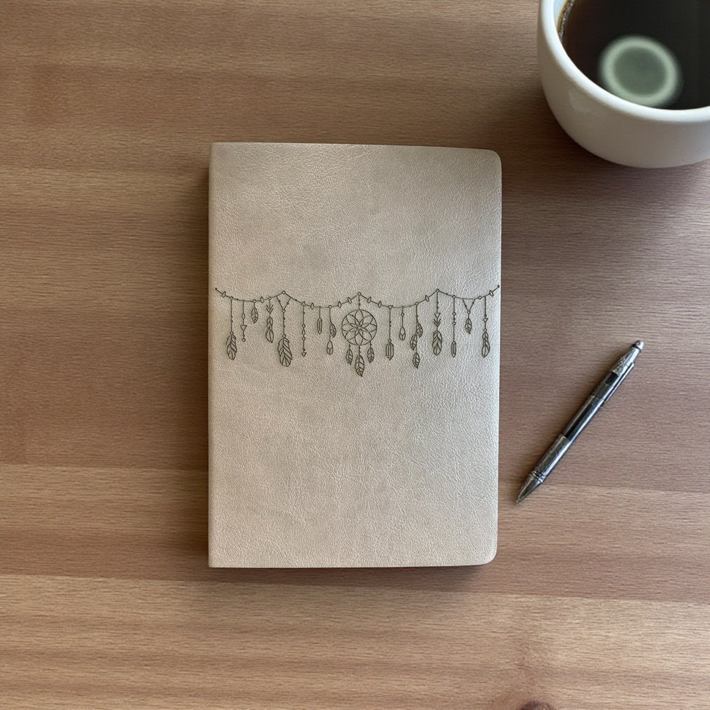 PU Leather Journal – Laser Engraved Boho Design