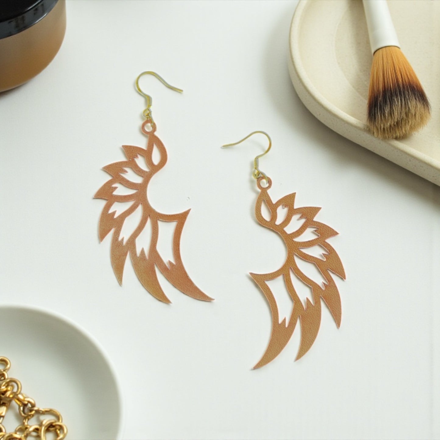 Leather Wing Earrings – Genuine Leather + Sterling Hooks (4 Styles)