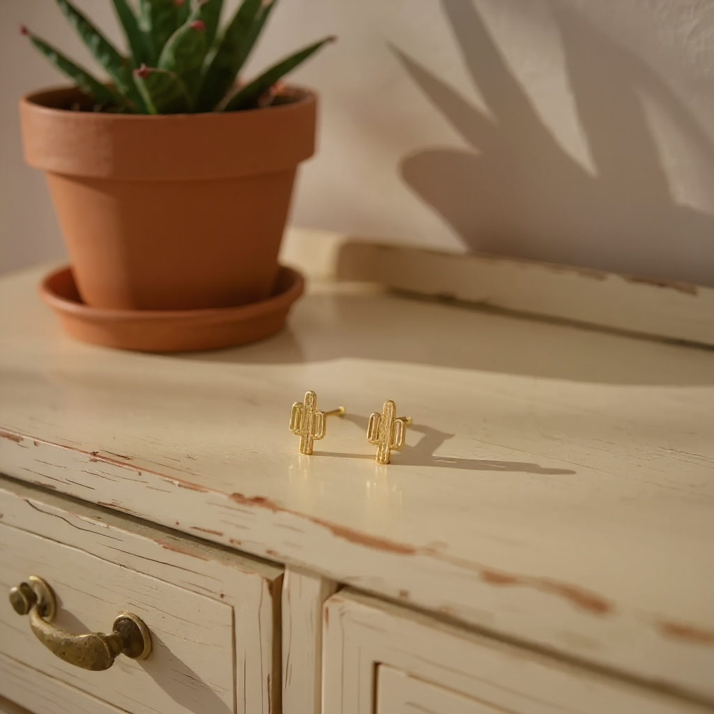 Mini Cactus Stud Earrings