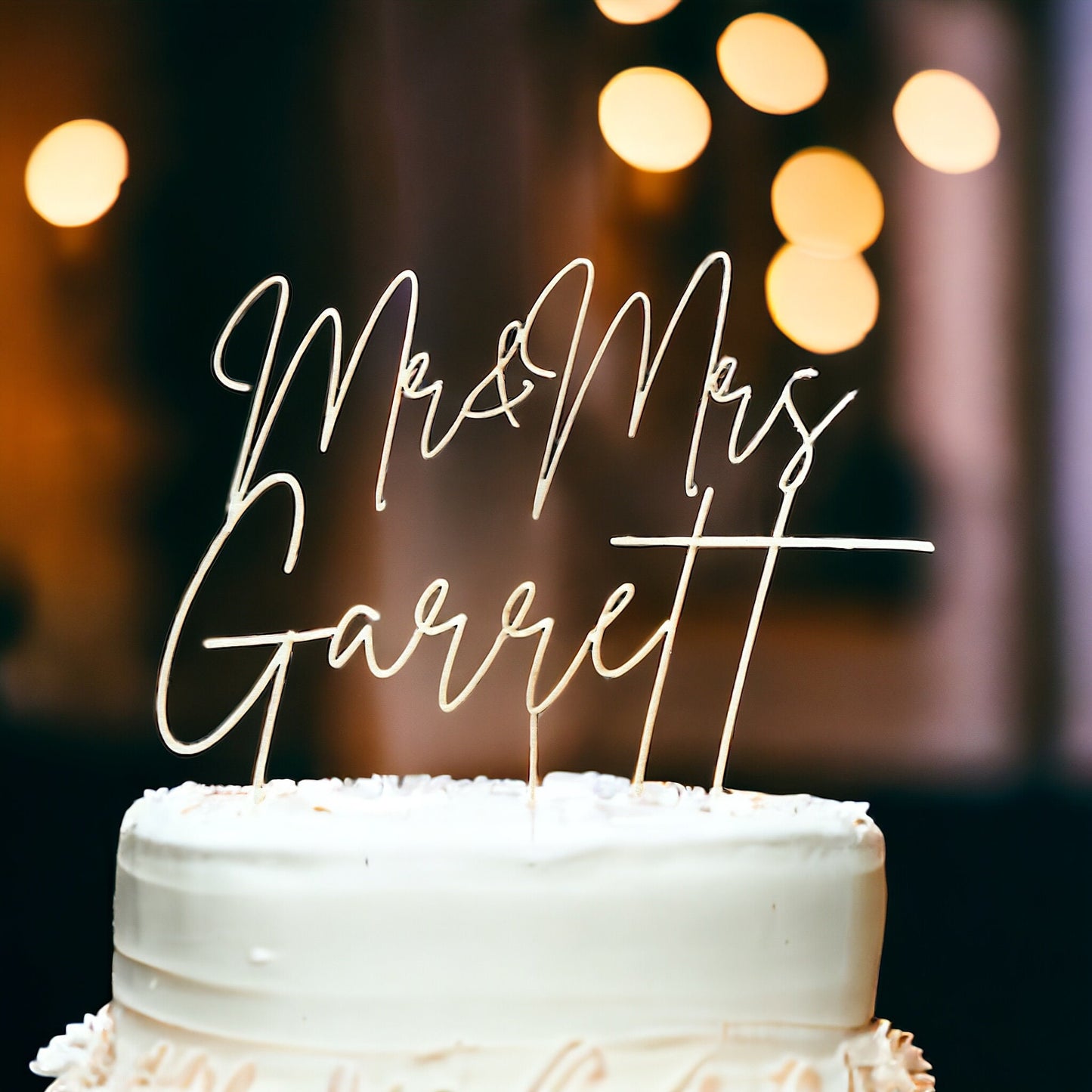 Custom Wedding Cake Topper – Personalized Last Name | Handmade Wood