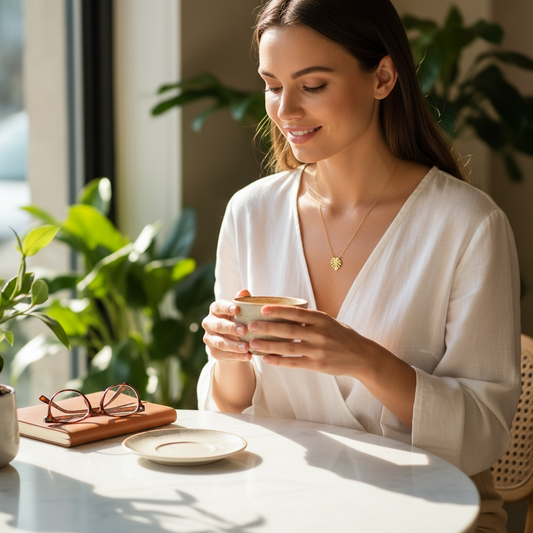 Gold Dipped Monstera Pendant Necklace