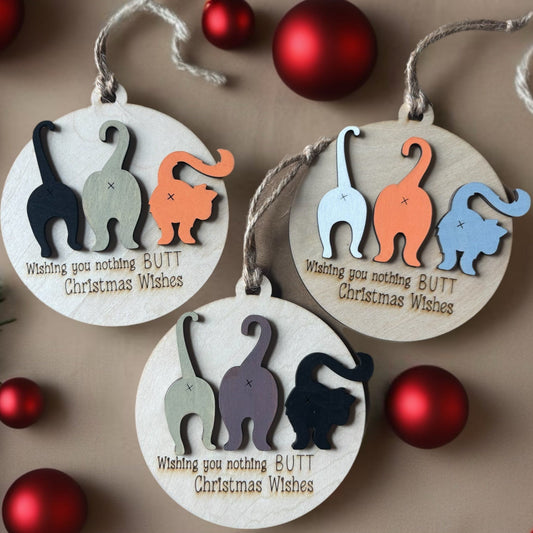 Cat Butt Christmas Ornament